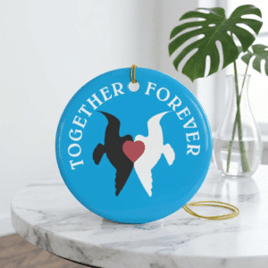 "Together Forever" Wedding Party Gift -- 2-sided 3" Ceramic Ornaments