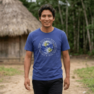Earth - "My Home" in 18 languages T-shirt in Metro Blue