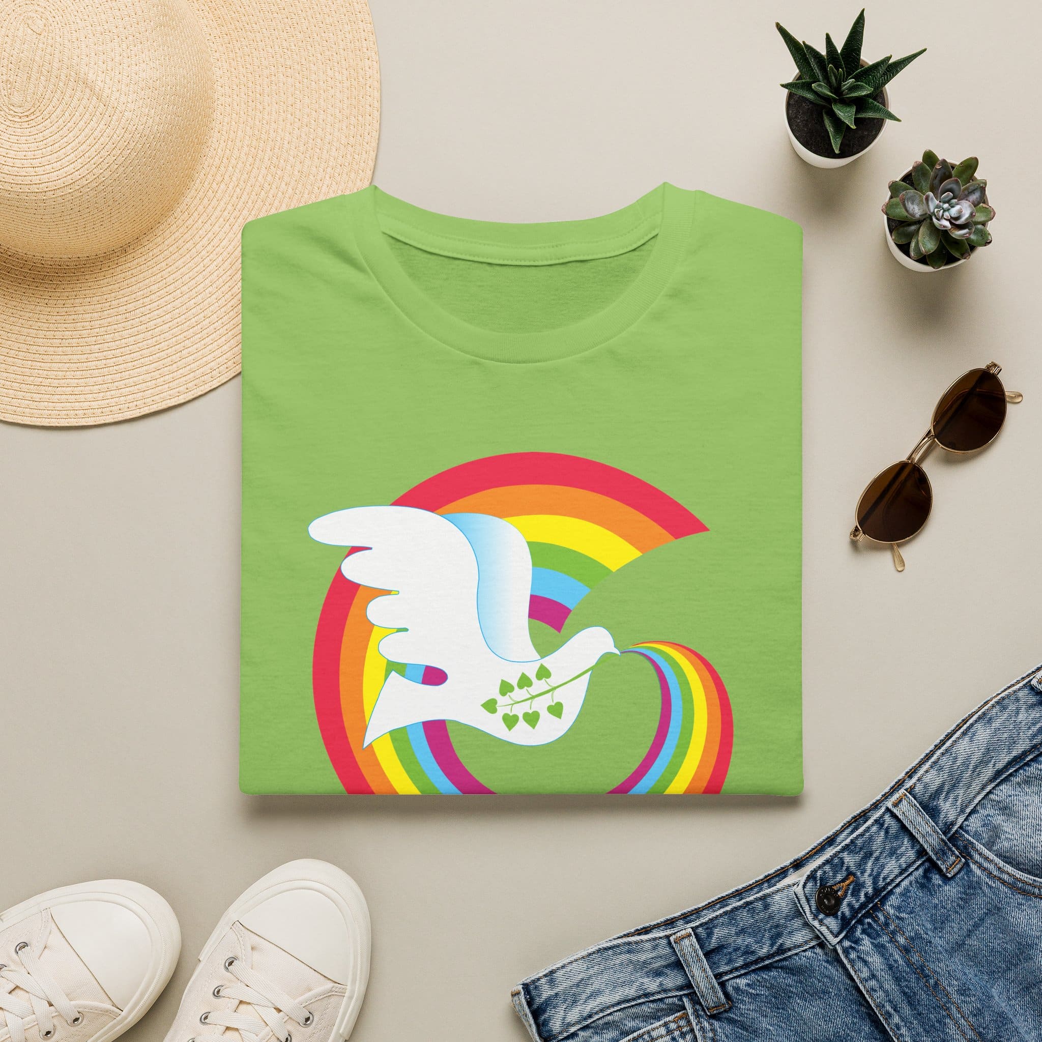 Rainbow Peace Dove T-shirt - Image 9