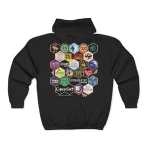 Bee Kind Honeycomb Quilt 2-sided Full Zip Hooded Sweatshirt