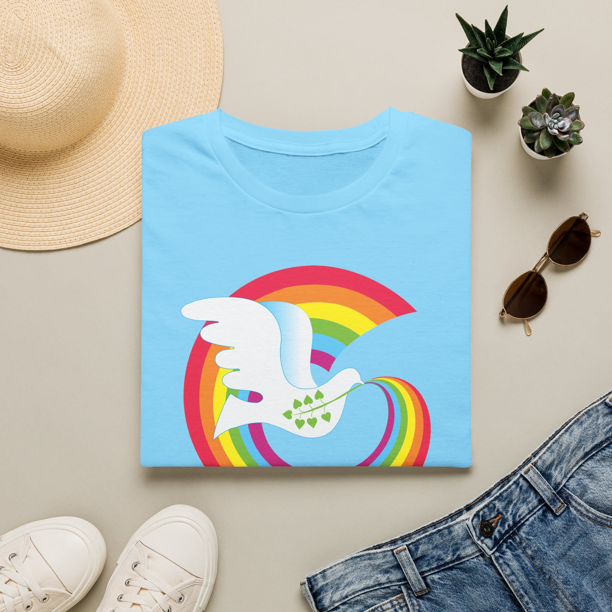 Rainbow Peace Dove T-shirt - Image 13