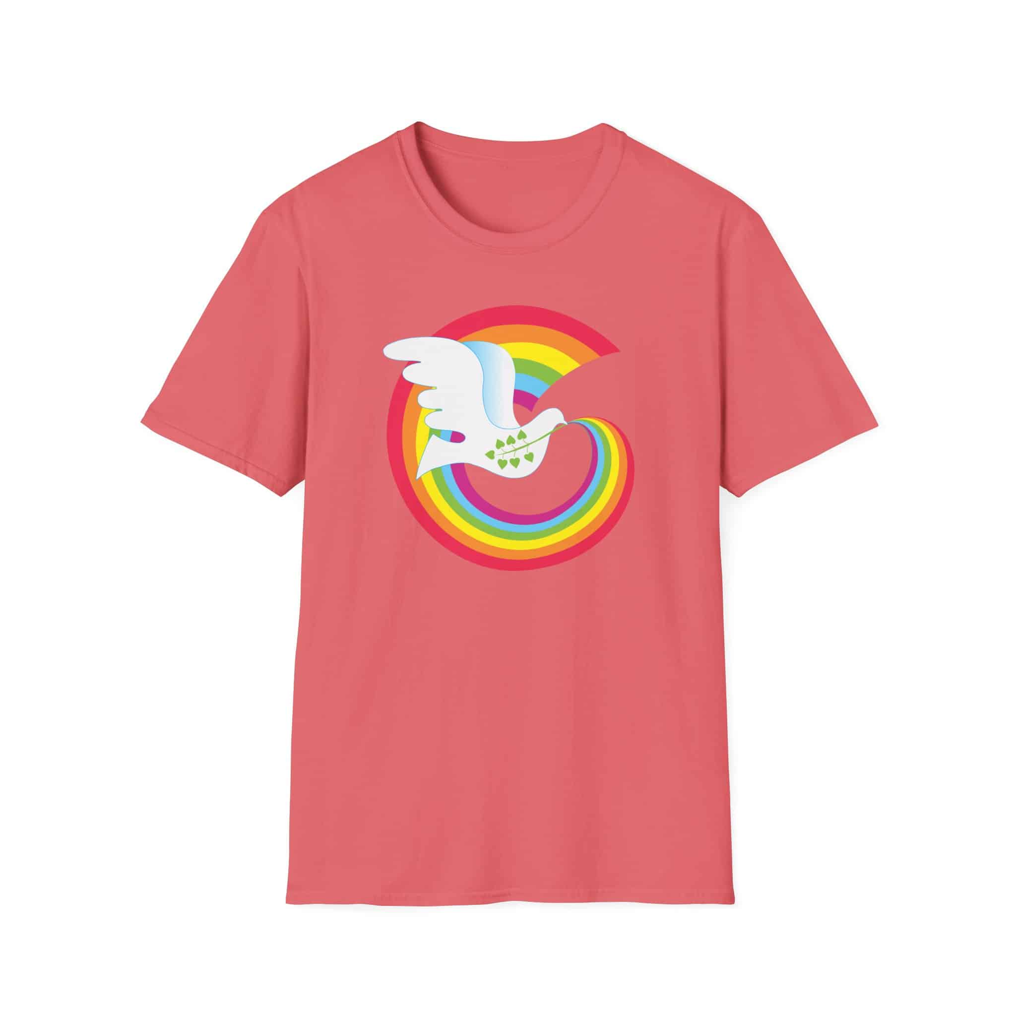 Rainbow Peace Dove T-shirt - Image 7