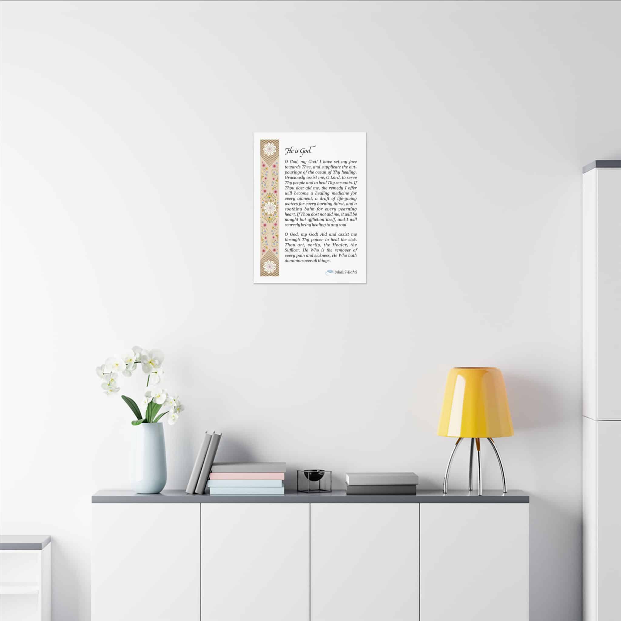 A Baha'i Prayer Revealed for Healers - Printed on Matte Canvas in 3 Sizes - Image 10