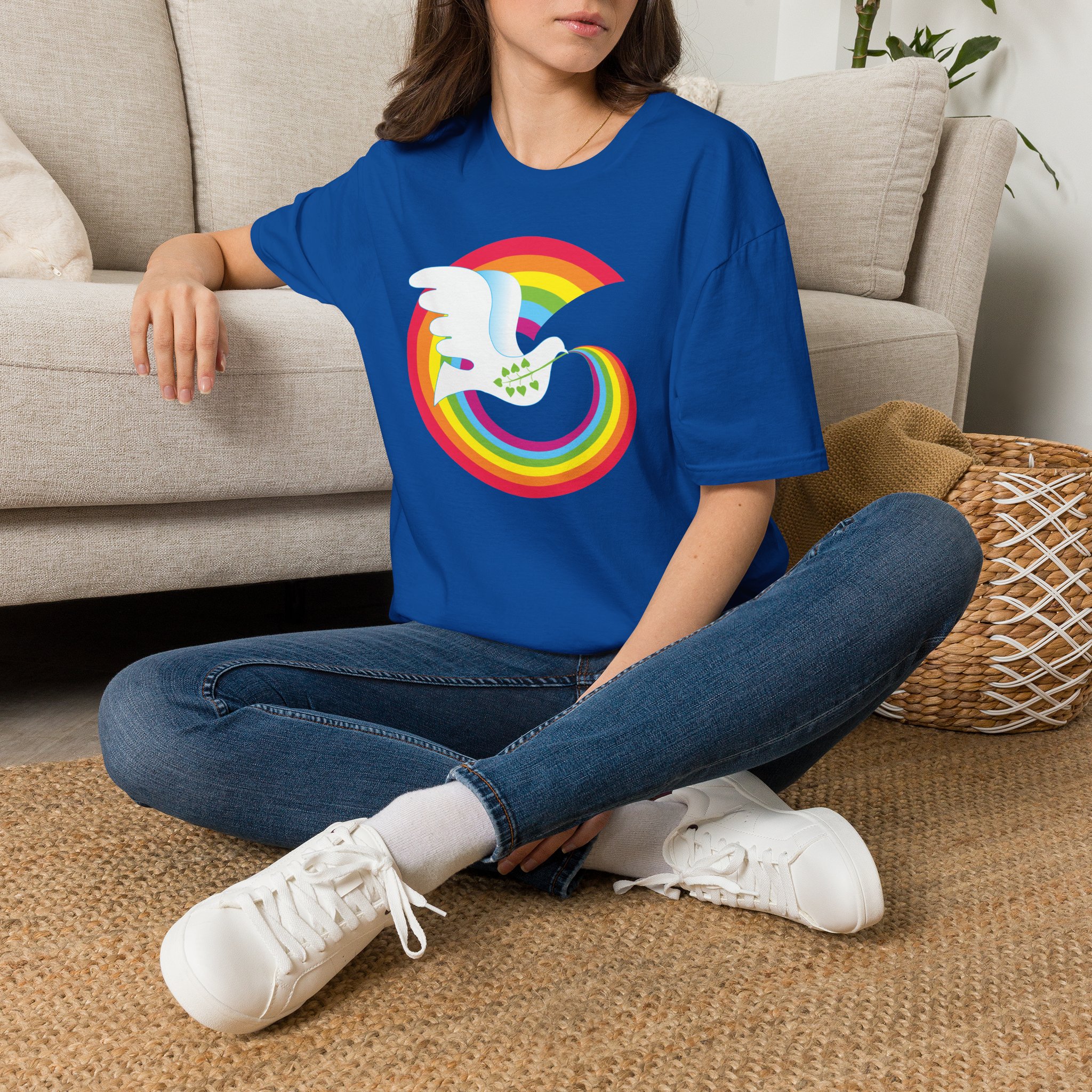 Rainbow Peace Dove T-shirt - Image 22