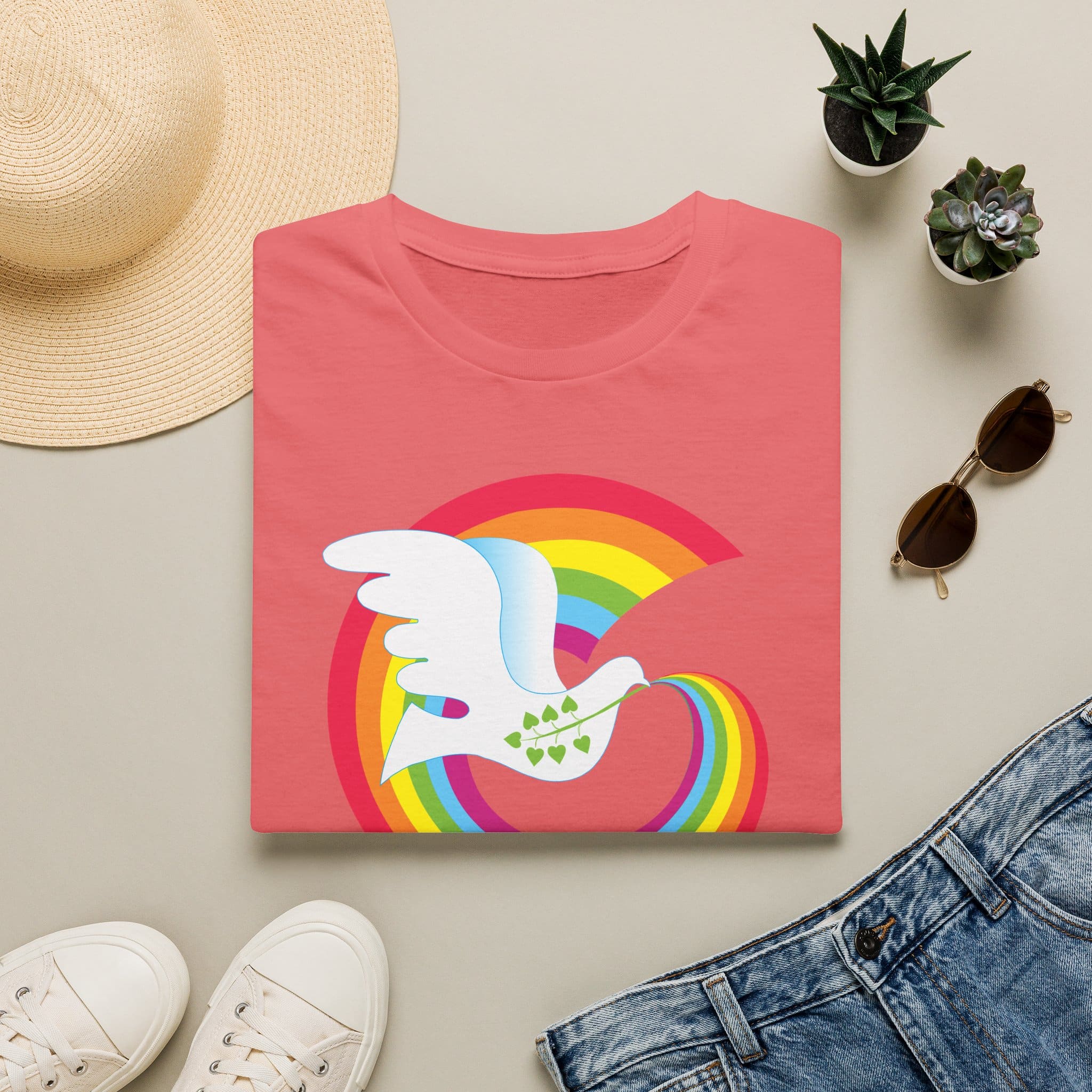 Rainbow Peace Dove T-shirt - Image 5