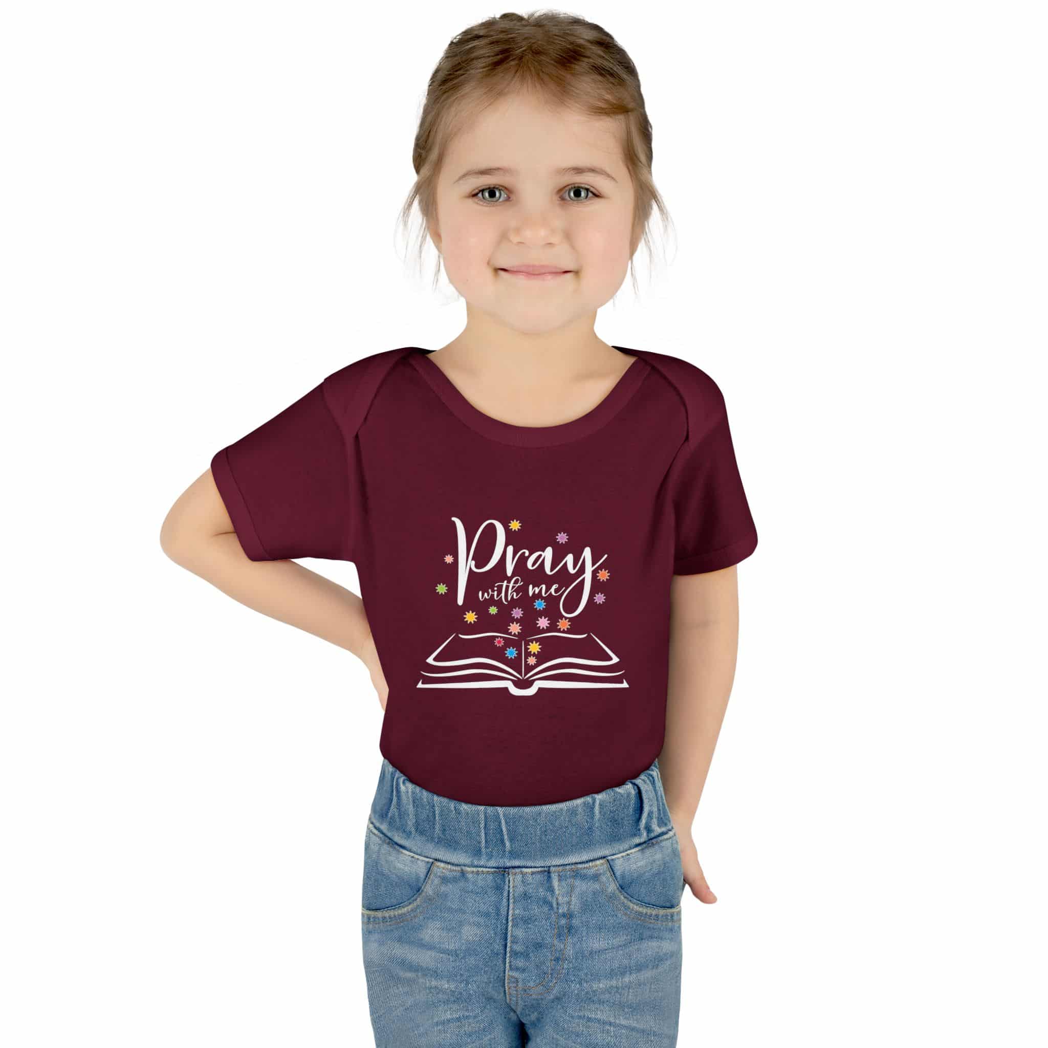 "Pray with me" Infant Baby Rib Bodysuit - Image 25