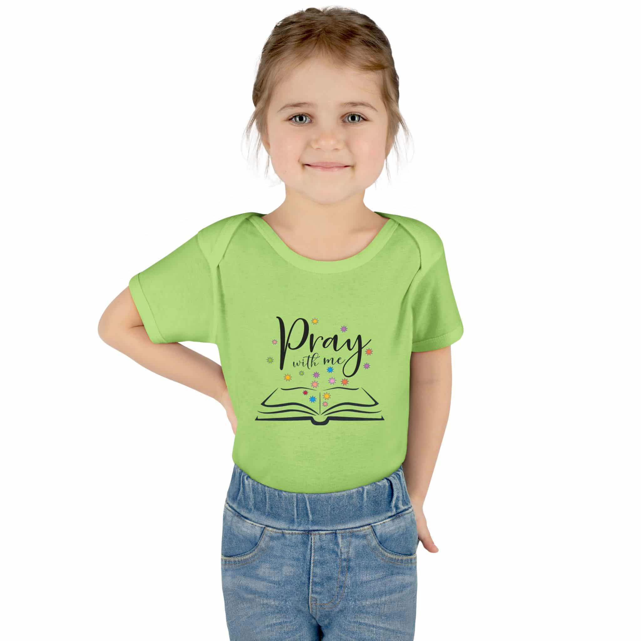 "Pray with me" Infant Baby Rib Bodysuit - Image 9