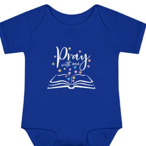 "Pray with me" infant bodysuit in royal blue