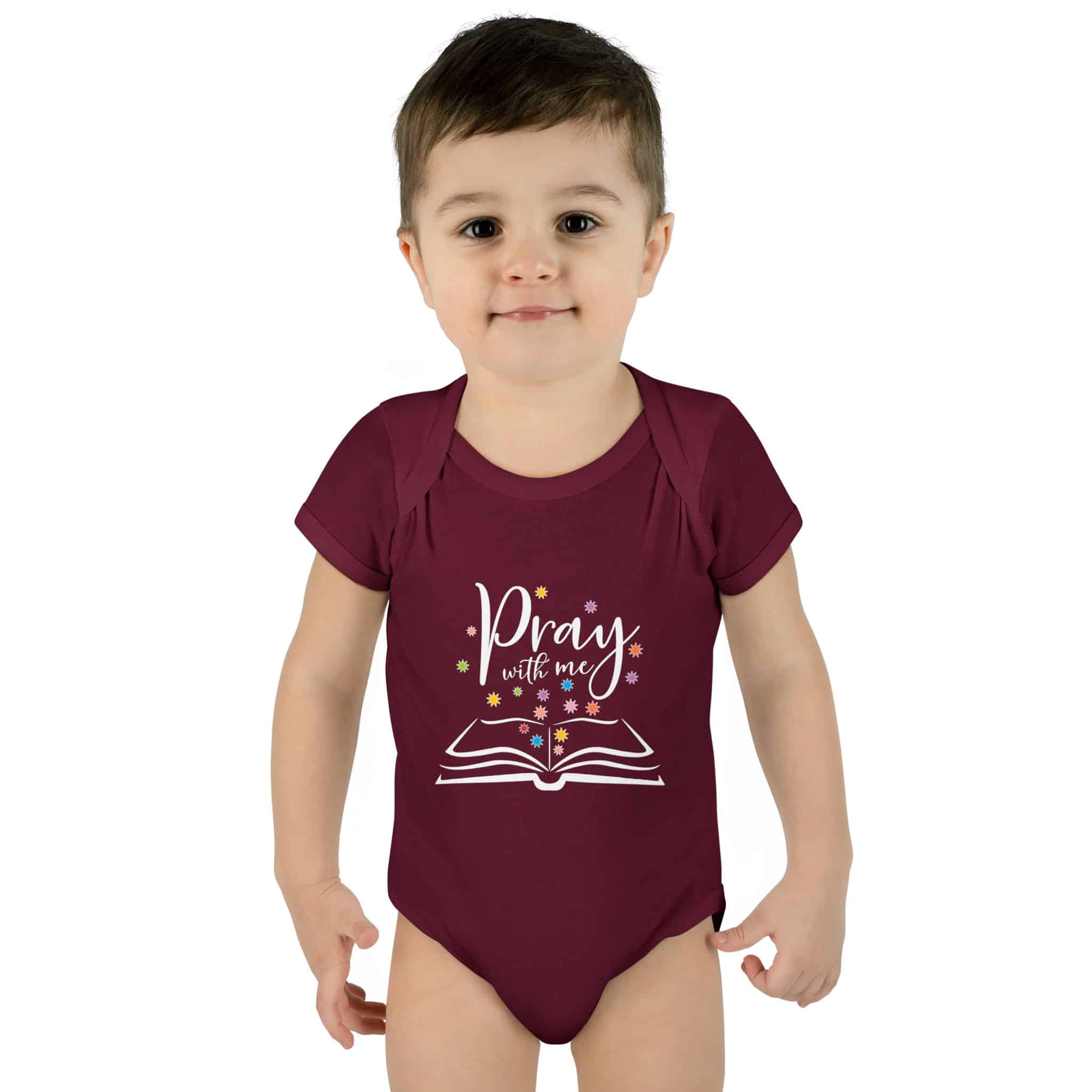 "Pray with me" Infant Baby Rib Bodysuit - Image 24