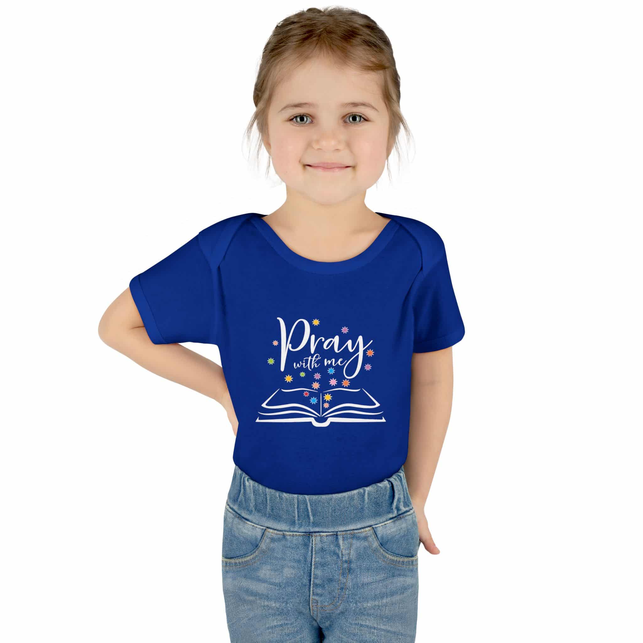 "Pray with me" Infant Baby Rib Bodysuit - Image 3