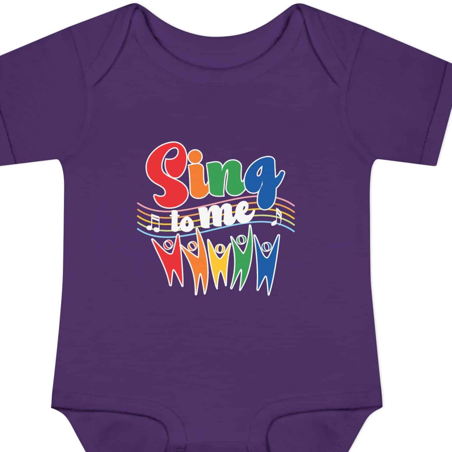 "Sing to me" infant bodysuit in purple