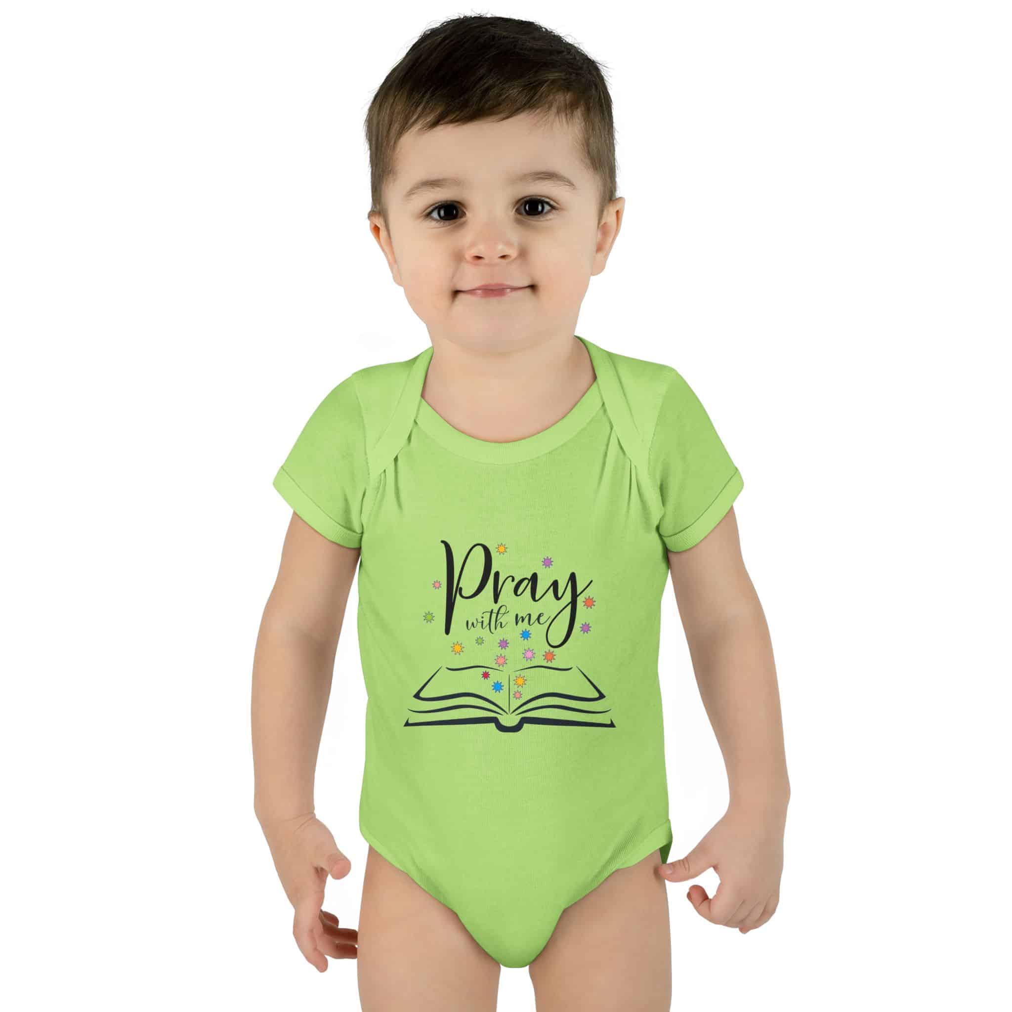 "Pray with me" Infant Baby Rib Bodysuit - Image 8