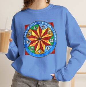 same God listens to everyone's prayers Sweatshirt in Carolina Blue