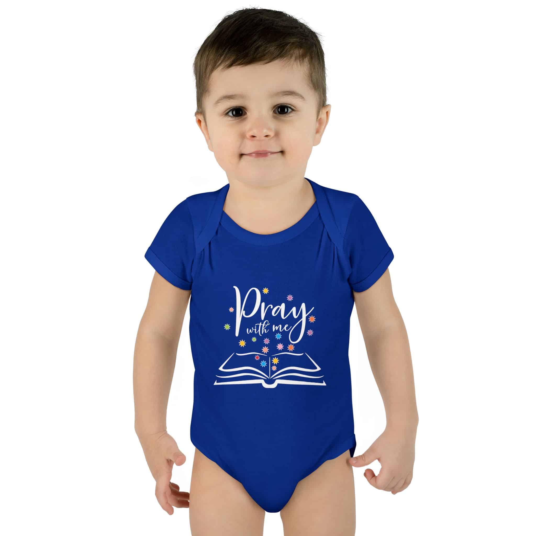 "Pray with me" Infant Baby Rib Bodysuit - Image 2