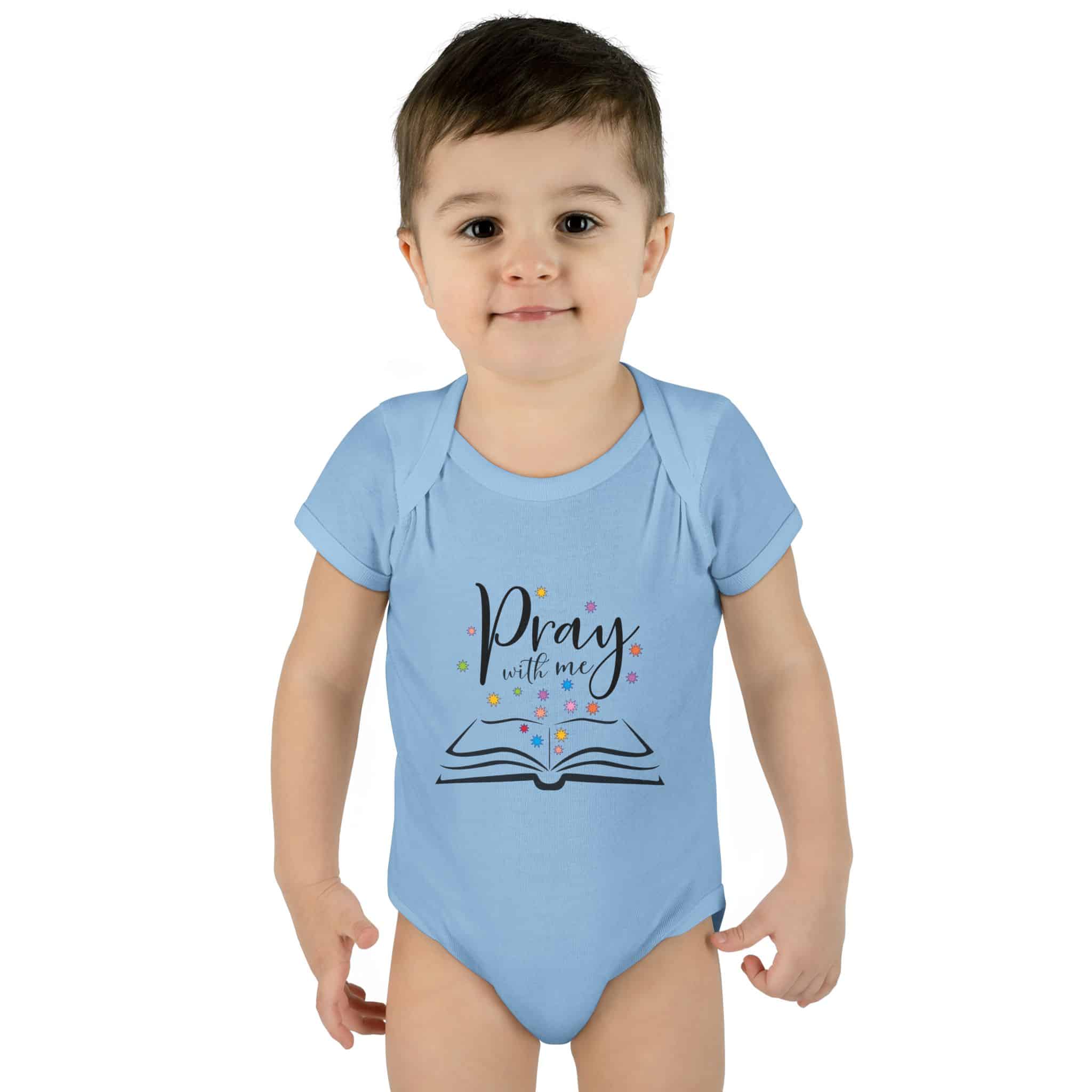 "Pray with me" Infant Baby Rib Bodysuit - Image 11
