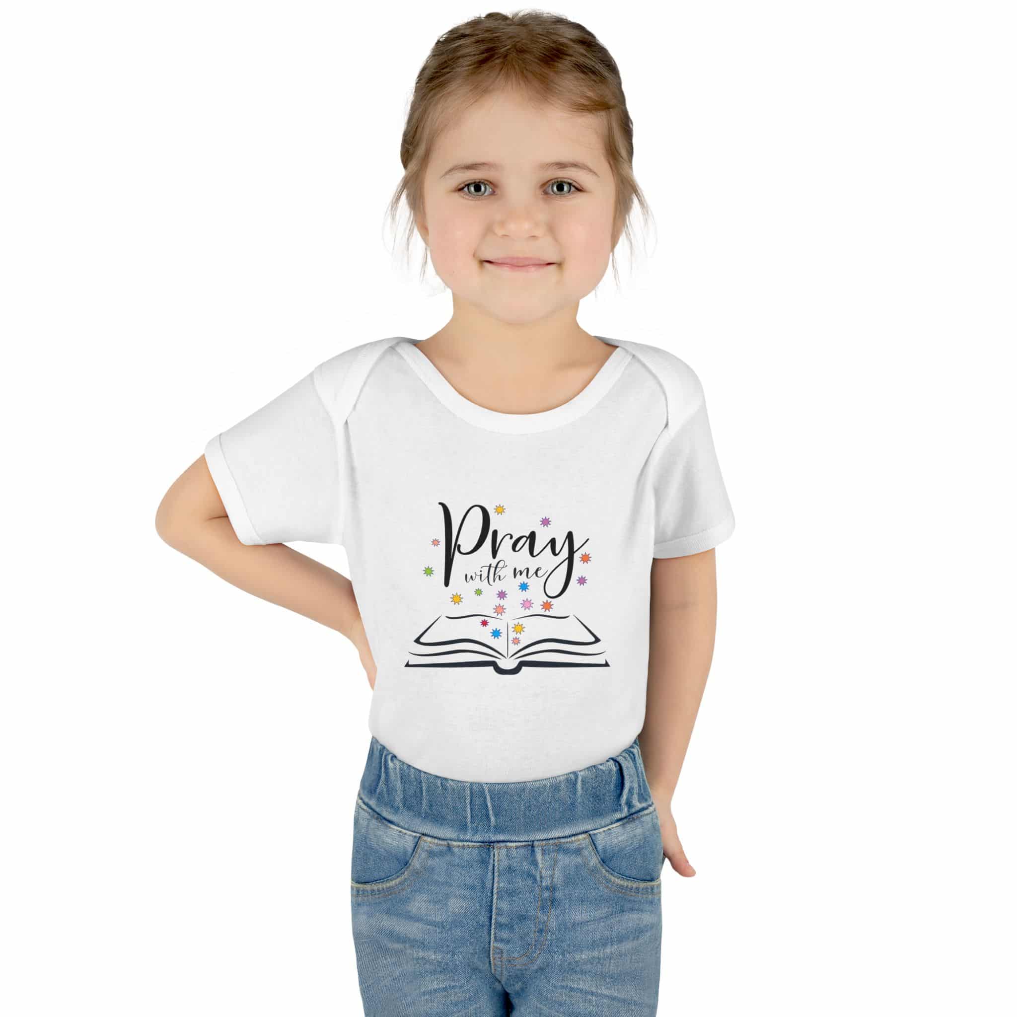 "Pray with me" Infant Baby Rib Bodysuit - Image 6