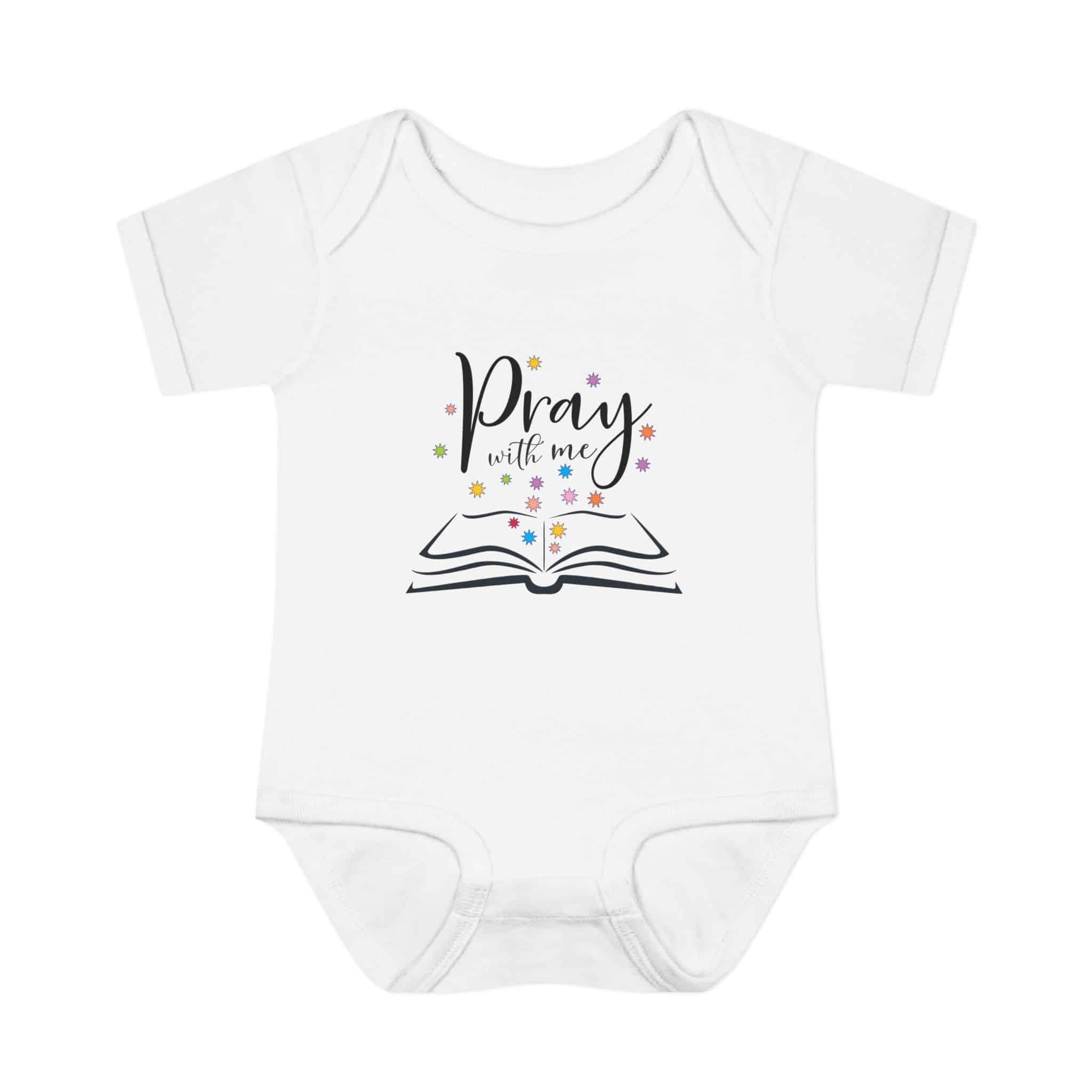 "Pray with me" Infant Baby Rib Bodysuit - Image 4