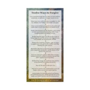 "Twelve Ways to Forgive" Matte Poster for Therapists and Classrooms