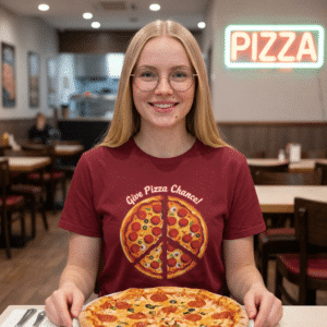 "Give Pizza Chance" Peace T-Shirt for the Peaceful Pizza Lover