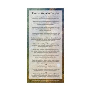"Twelve Ways to Forgive" Matte Poster for Therapists and Classrooms