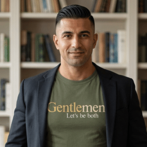 Gentlemen - Let's be both T-shirt in Military Green (AI)